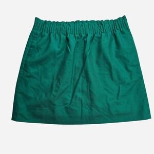 J.Crew Green Wool Blend Elastic Waist Mini Skirt Size 12 Emerald Green